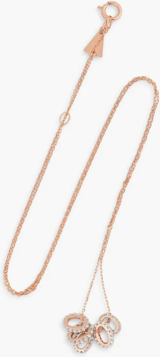 14-Karat Rose Gold Diamond Necklace