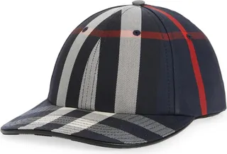 Embroidered Check Baseball Cap