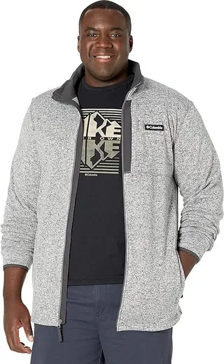 Columbia Big Tall Sweater Weather Full Zip (City Grey Heather) Men's Clothing