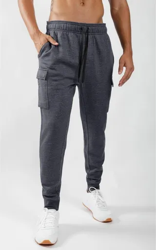 90 Degree By Reflex - Mens Jogger with Side Cargo Snap Pockets - Htr.Navy - XX Large