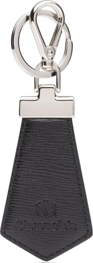 St James logo-debossed leather keyring