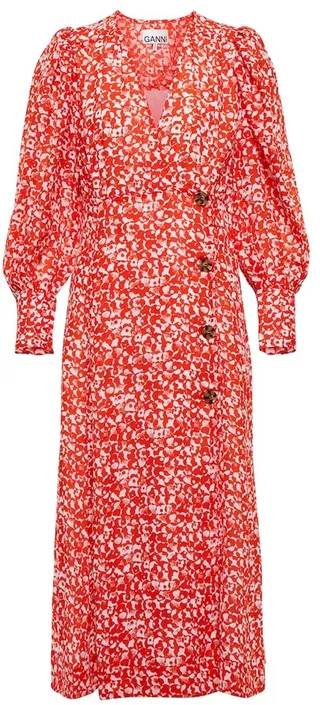 Floral crepe midi dress
