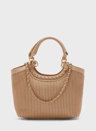 Quilted Chain With Top Handle Satchel