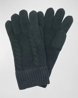 Men's Cashmere Cable-Knit Gloves