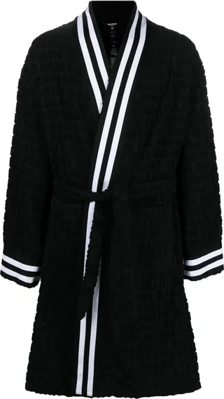 Contrast-Trim Dressing Gown
