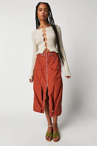 Rory Techy Midi Skirt by Free People