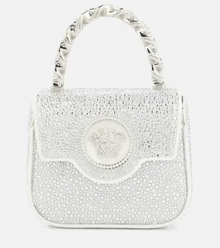 La Medusa Mini embellished satin tote bag
