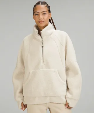 Scuba Oversized Fleece Funnel-Neck Half-Zip