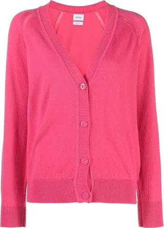 Pink V-Neck Cashmere Cargian
