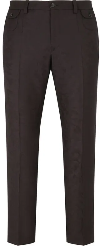Jacquard-Pattern Cropped Trousers