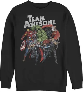 Men's Marvel Avengers Team Awesome Sweatshirt - Black - 2X Large