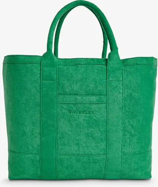 Womens Green Penny Oversized-shape Towelling Tote bag