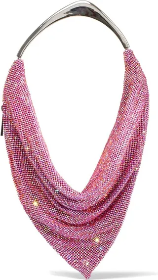 Ursolina rhinestone mesh shoulder bag