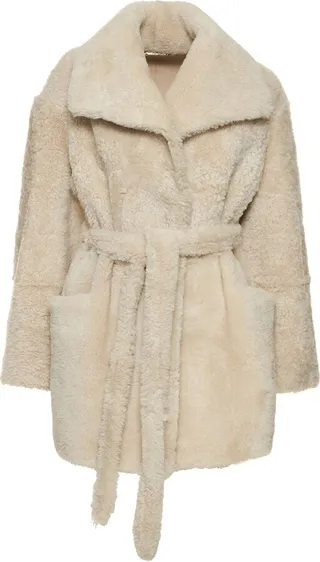 Weekend belted shearling jacket