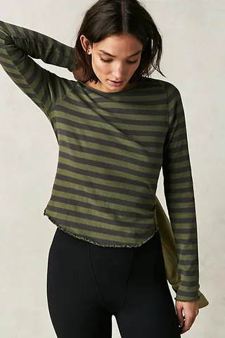 Care FP Be My Baby Stripe Long Sleeve Tee by Free People