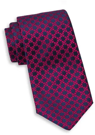 Neat Diamond Geo Silk Tie