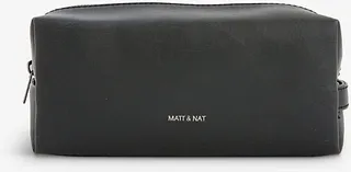 Mens Black Blair Brand-debossed Zip-up Faux-leather Wash bag