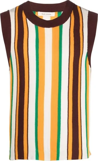 Scale Striped Knitted Vest