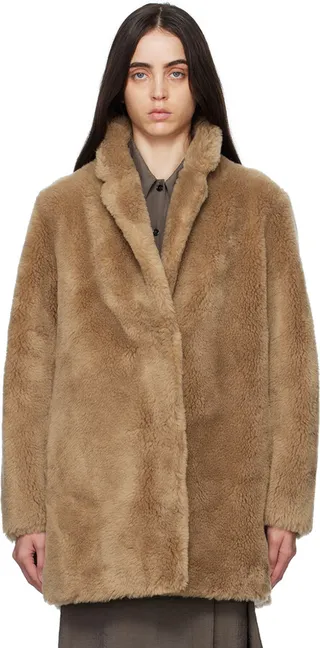 Yves Salomon - Meteo Brown Notched Lapel Coat