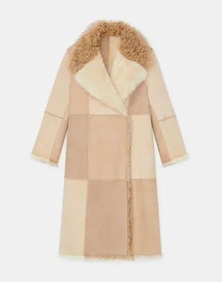 Long Hair Shearling Reversible Double Breasted Overcoat