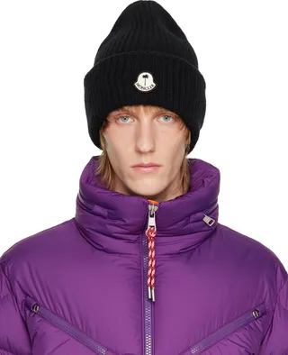 Moncler Genius Black 8 Moncler Palm Angels Black Berretto Beanie