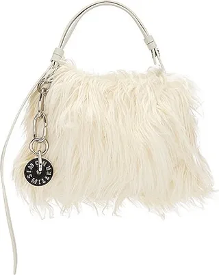 Simon Miller Mini Faux Shearling Puffin Bag in Ivory