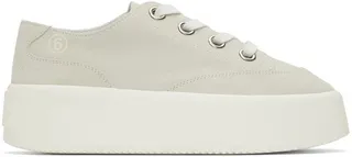 MM6 Maison Margiela Grey Suede Platform Sneakers