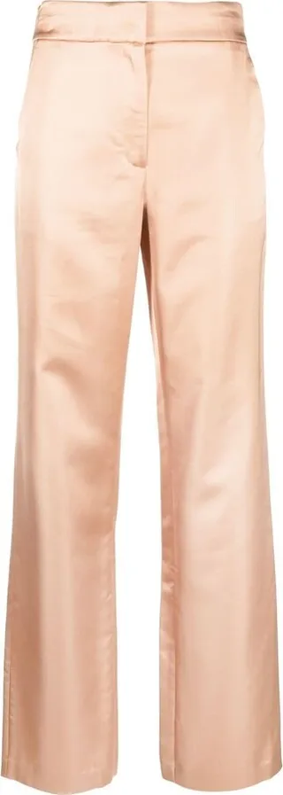 Straight-Leg Satin Trousers
