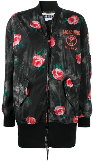 Floral Print Bomber Jacket