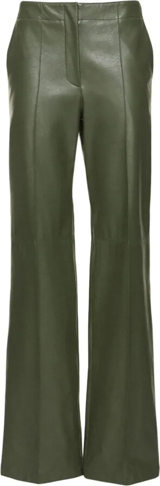 Faux leather straight pants