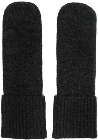 Recycled Cashmere Ribbed-Detail Mittens