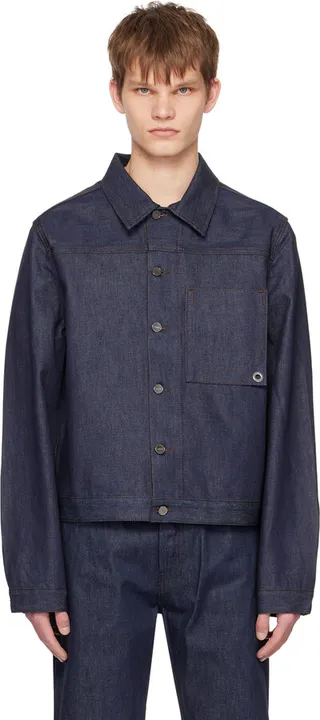 Jacquemus Navy Le Raphia 'La Veste de Nîmes Jao' Denim Jacket