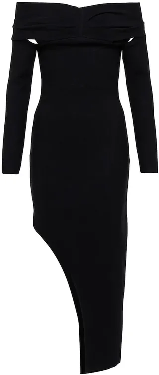 Belle off-shoulder knit midi dress