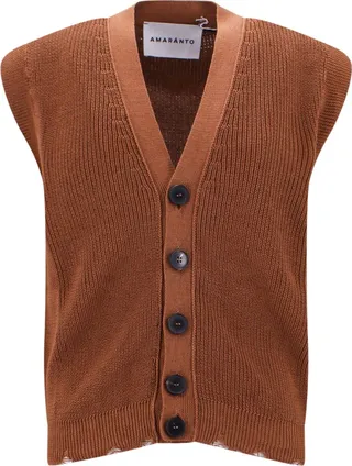 Cotton vest with fringed bottom