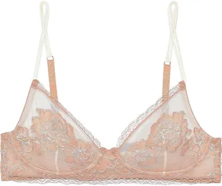 Privilege tulle-trimmed stretch-Leavers lace soft-cup bra