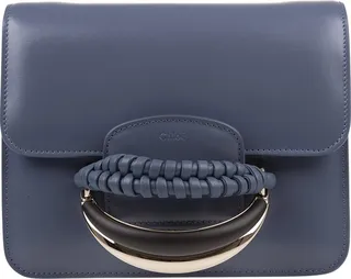 Kattie Shoulder Bag In Shiny Graphite Navy Leather