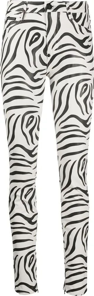 High-Waisted Zebra Print Trousers