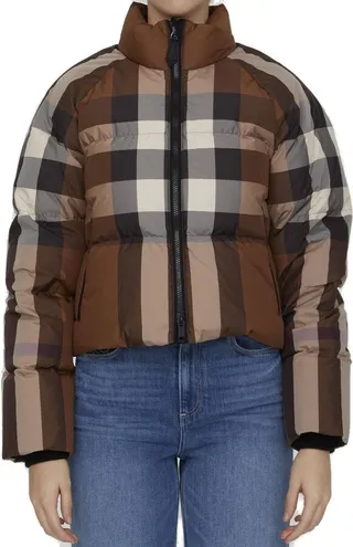 Burberry Check Cropped Puffer Jacket