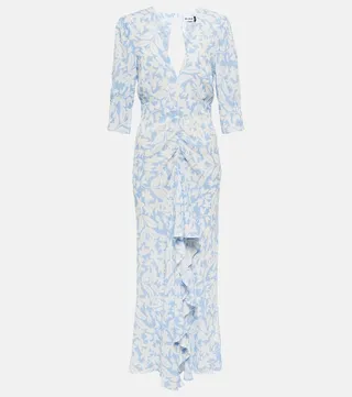 Floral crepe midi dress
