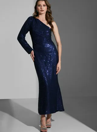Shimmer One Shoulder Dress