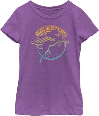 Girl's Steve Miller Band Ombre Pegasus Logo T-Shirt - Purple Berry - X Large