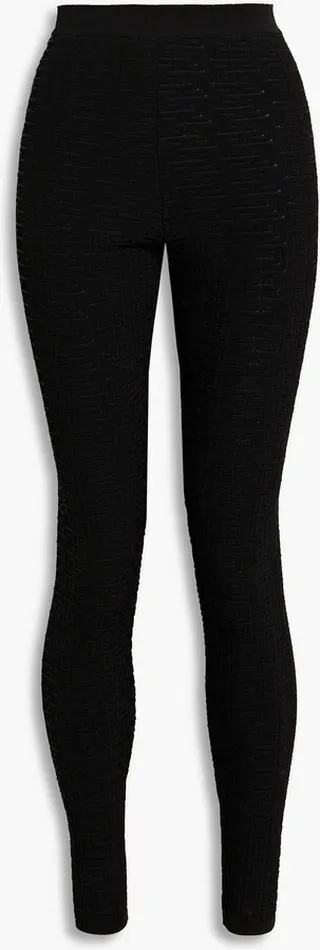Jacquard-knit leggings