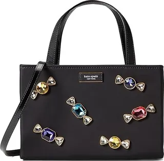 Kate Spade New York Sam Icon Bijou Metallic Small Tote (Black Multi) Handbags