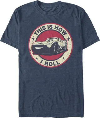 Men's Cars How I Roll T-Shirt - Navy Blue Heather - 2X Large