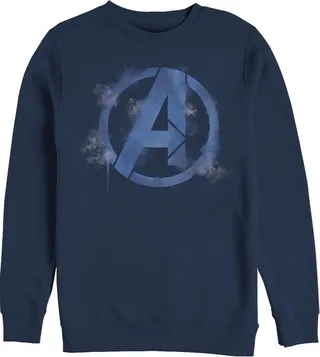 Men's Marvel Avengers: Endgame Smudged Logo Sweatshirt - Navy Blue - Small