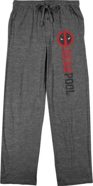 Marvel Universe Deadpool Logo Men’s Graphite Heather Sleep Pajama Pants