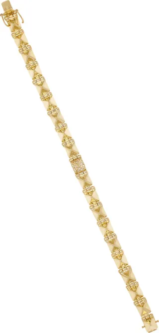 Women's Small Spike 18K Yellow Gold Diamond Bracelet