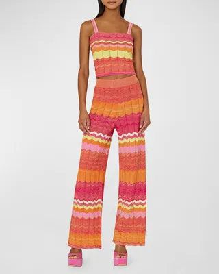 Zig Zag Stitch Cropped Tank