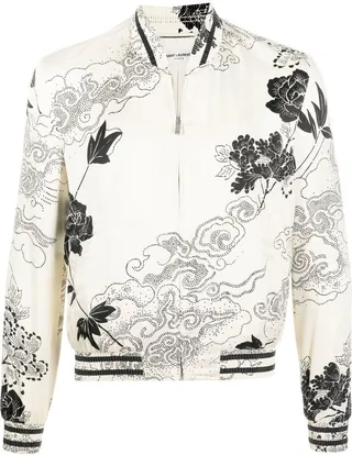 Floral-Print Bomber Jacket