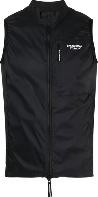 Logo-Print Zip-Up Gilet